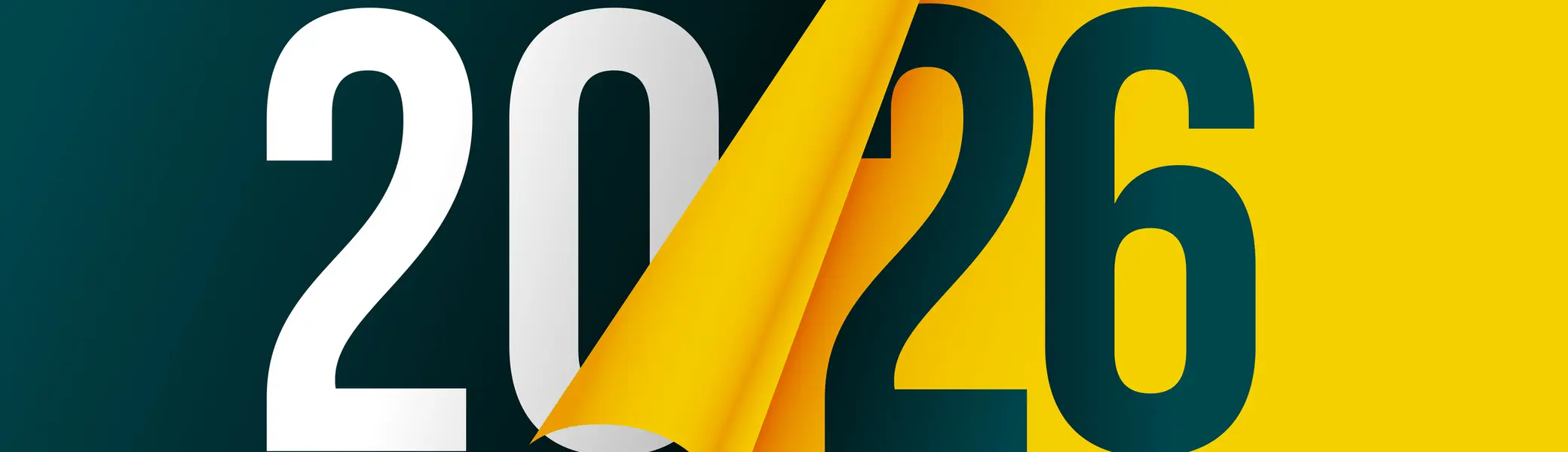 Zahlen zum Jahreswechsel 2025 auf 2026 | © <a href="https://de.freepik.com/vektoren-kostenlos/2026-neujahrsbanner-im-papier-locken-stil_422225123.htm">Bild von starline auf Freepik</a>